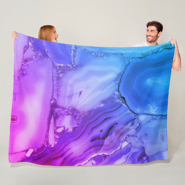 Exotic Purple Marble  Fleece Blanket (In Situ)