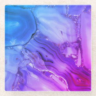 Exotic Purple Marble Glass Coaster