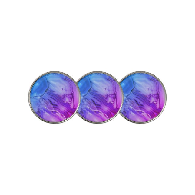 Exotic Purple Marble  Golf Ball Marker (3 Up)
