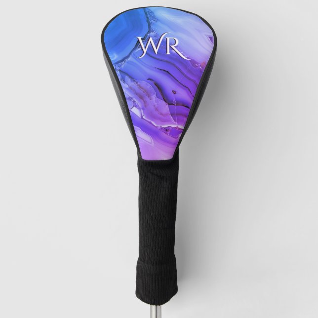 Exotic Purple Marble  Golf Head Cover (Front)