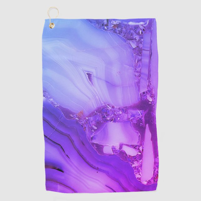 Exotic Purple Marble  Golf Towel (Front)