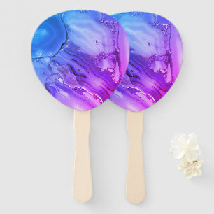 Exotic Purple Marble Hand Fan