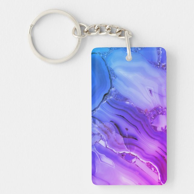 Exotic Purple Marble  Keychain (Front)