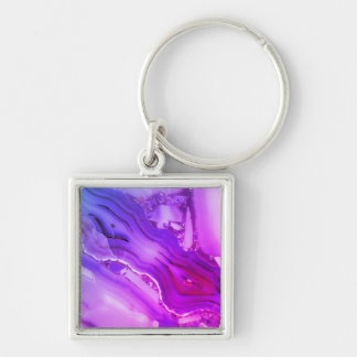Exotic Purple Marble Keychain