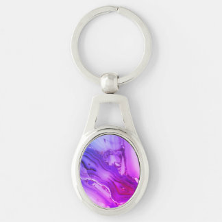 Exotic Purple Marble Keychain