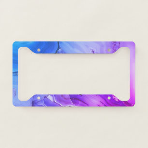 Exotic Purple Marble License Plate Frame