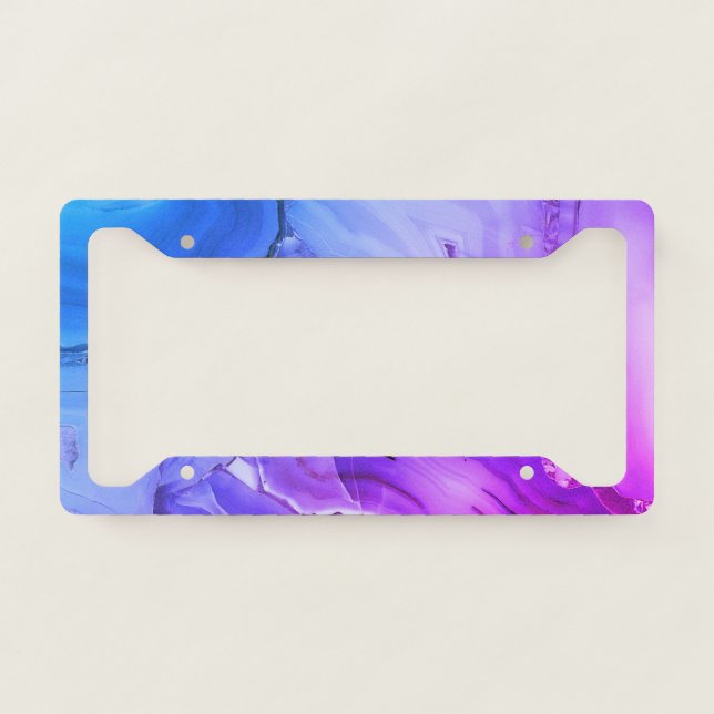 Exotic Purple Marble  License Plate Frame (Front)