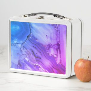 Exotic Purple Marble Metal Lunch Box
