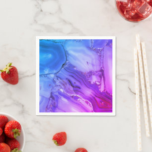 Exotic Purple Marble Napkins