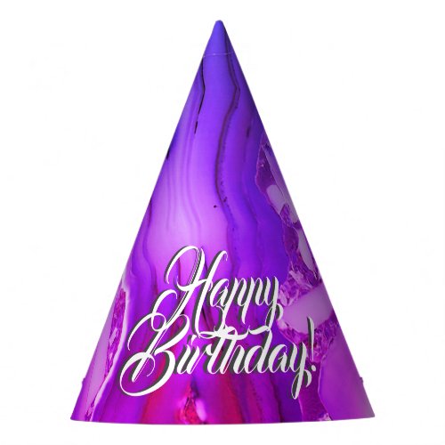 Exotic Purple Marble  Party Hat