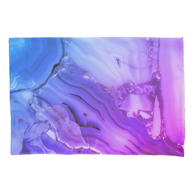 Exotic Purple Marble  Pillow Case (Front)