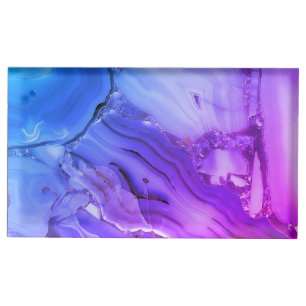 Exotic Purple Marble Place Card Holder