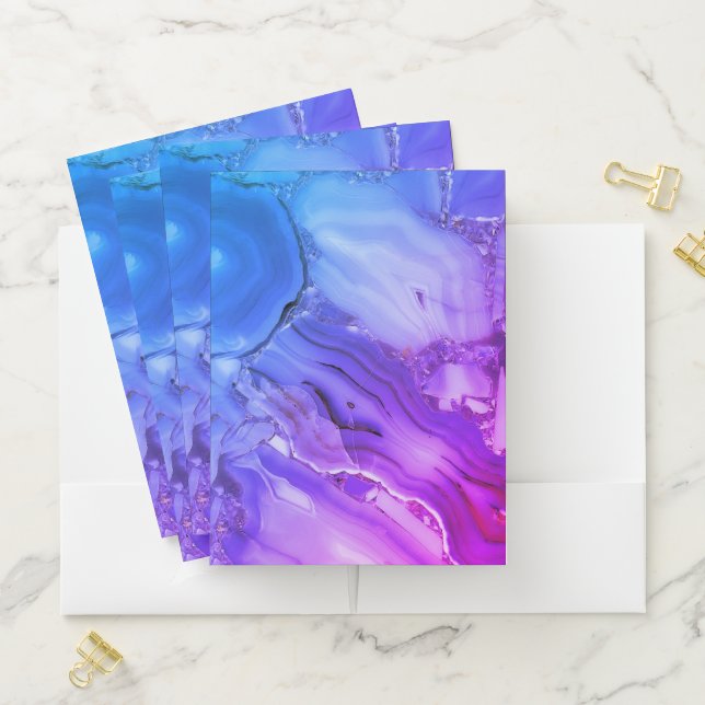 Exotic Purple Marble  Pocket Folder (In Situ)