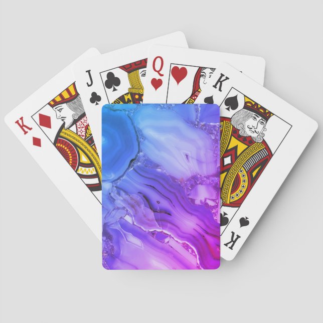 Exotic Purple Marble  Poker Cards (Back)