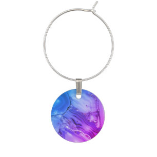 Exotic Purple Marble Wine Charm