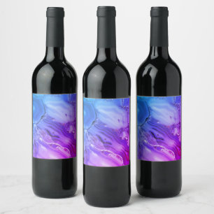 Exotic Purple Marble Wine Label