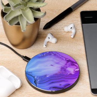 Exotic Purple Marble Wireless Charger
