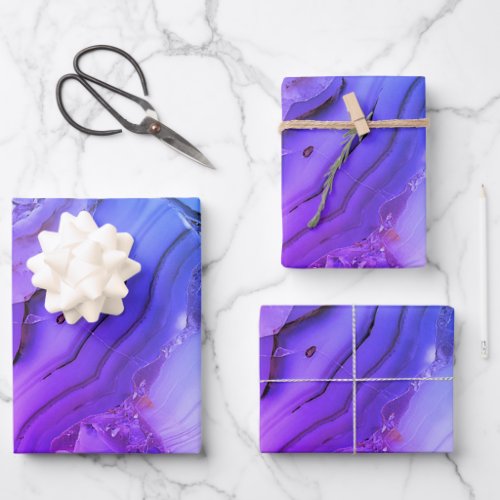 Exotic Purple Marble  Wrapping Paper Sheets