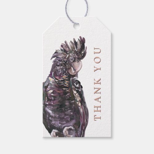 Exotic Purple Plum Parrot Thank You Gift Tags