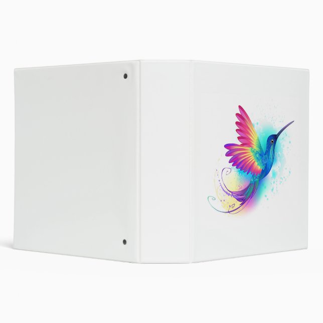 Exotic Rainbow Hummingbird 3 Ring Binder (Background)