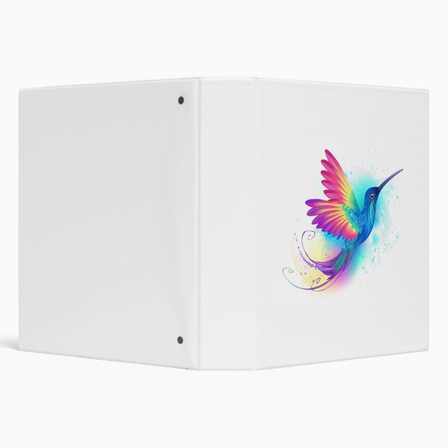 Exotic Rainbow Hummingbird 3 Ring Binder (Background)