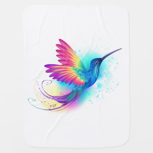 Exotic Rainbow Hummingbird Baby Blanket