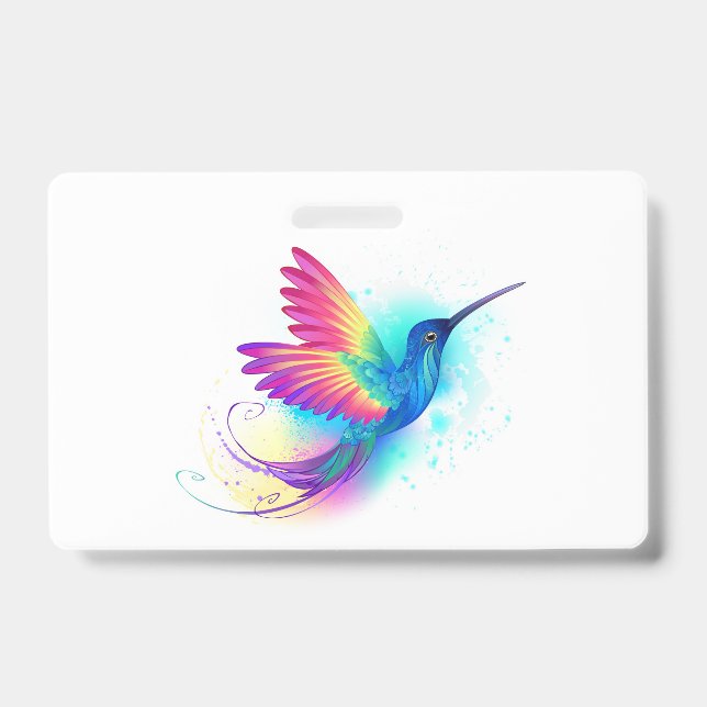 Exotic Rainbow Hummingbird Badge (Front)