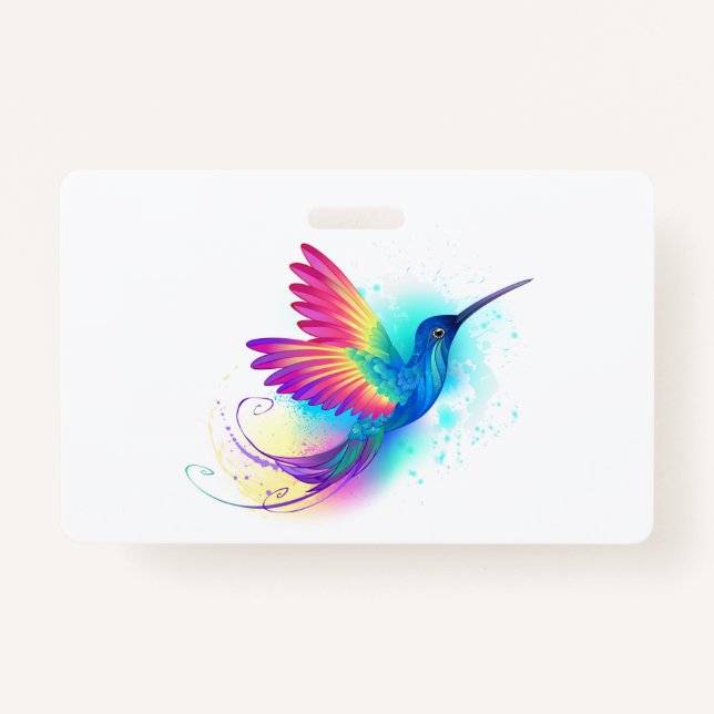 Exotic Rainbow Hummingbird Badge (Front)