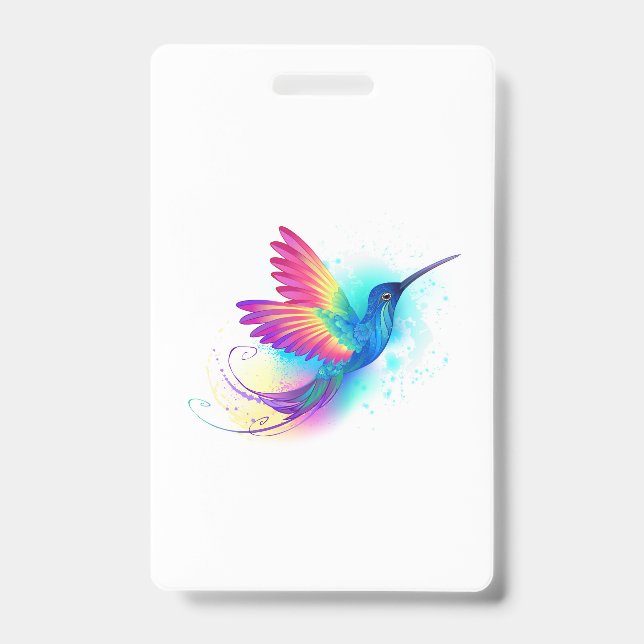 Exotic Rainbow Hummingbird Badge (Front)