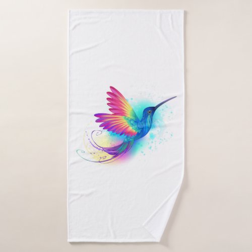 Exotic Rainbow Hummingbird Bath Towel