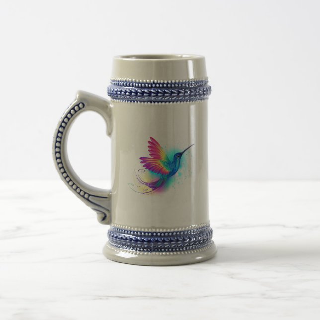 Exotic Rainbow Hummingbird Beer Stein (Left)