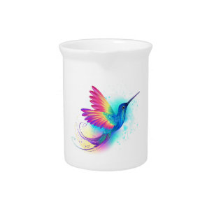 Exotic Rainbow Hummingbird Beverage Pitcher