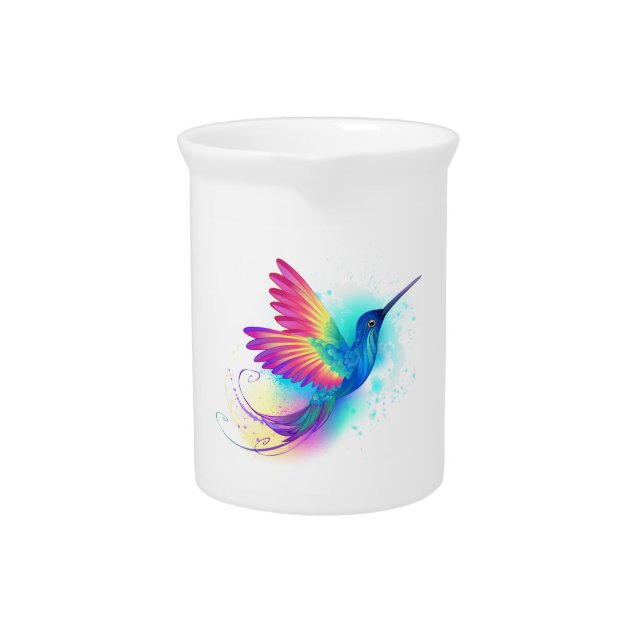 Exotic Rainbow Hummingbird Beverage Pitcher (Front)