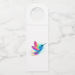 Exotic Rainbow Hummingbird Bottle Hanger Tag