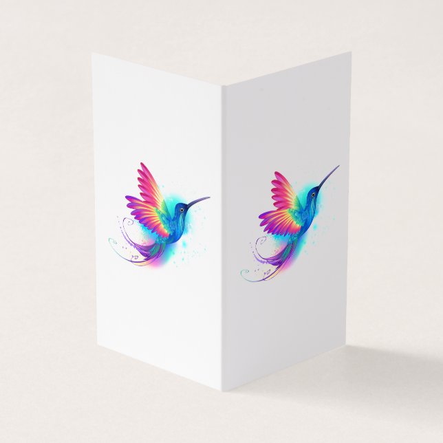 Exotic Rainbow Hummingbird Business Card (Outside)