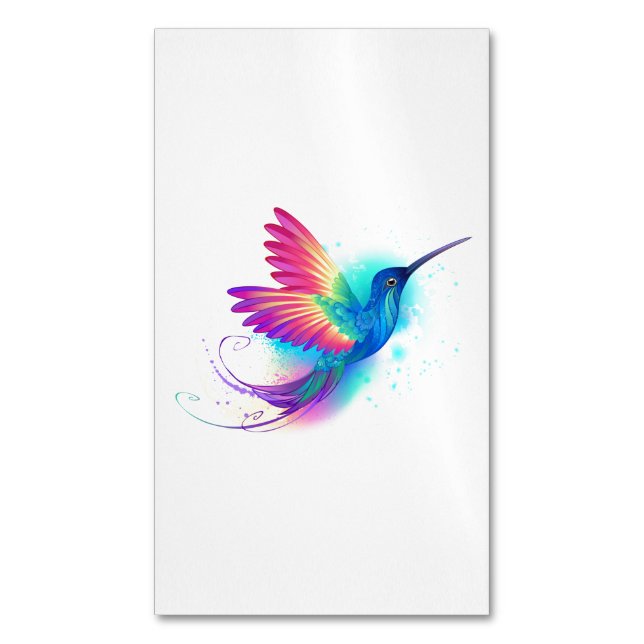 Exotic Rainbow Hummingbird Business Card Magnet (Front Vertical)
