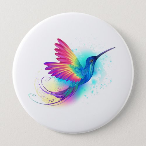 Exotic Rainbow Hummingbird Button