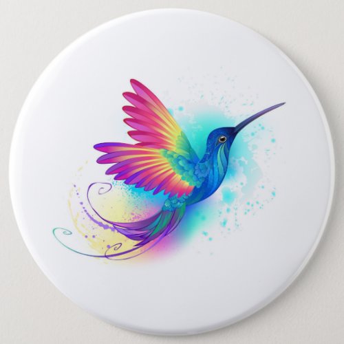 Exotic Rainbow Hummingbird Button