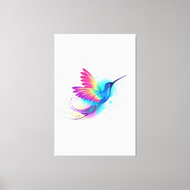 Exotic Rainbow Hummingbird Canvas Print (Front)