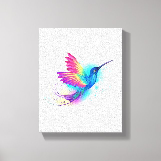 Exotic Rainbow Hummingbird Canvas Print (Front)