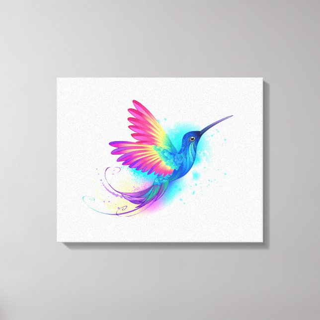 Exotic Rainbow Hummingbird Canvas Print (Front)