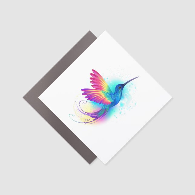Exotic Rainbow Hummingbird Car Magnet (Front)