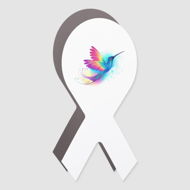 Exotic Rainbow Hummingbird Car Magnet (Front)