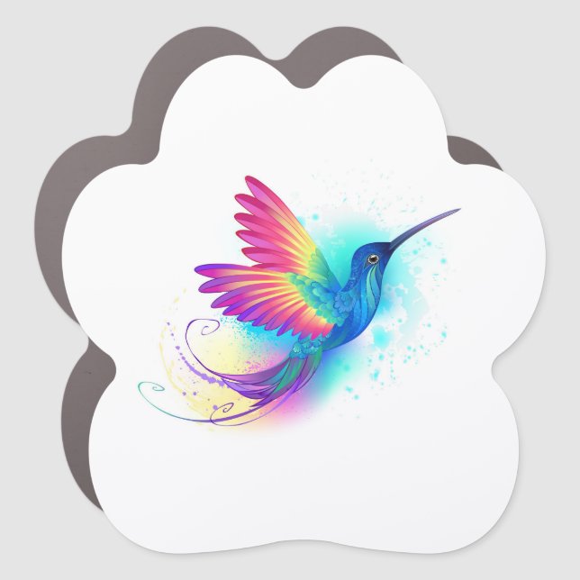 Exotic Rainbow Hummingbird Car Magnet (Front)