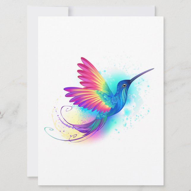 Exotic Rainbow Hummingbird Card (Front)