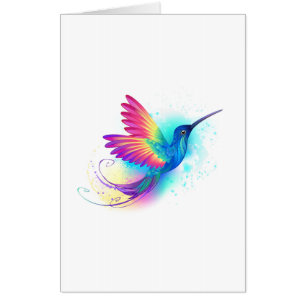 Exotic Rainbow Hummingbird Card