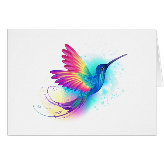 Exotic Rainbow Hummingbird Cards (Front Horizontal)