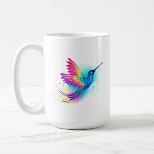 Exotic Rainbow Hummingbird Coffee Mug (Left)