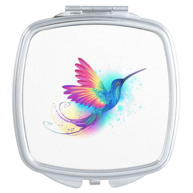 Exotic Rainbow Hummingbird Compact Mirror (Front)