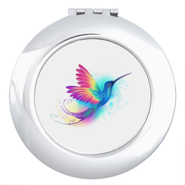 Exotic Rainbow Hummingbird Compact Mirror (Front)
